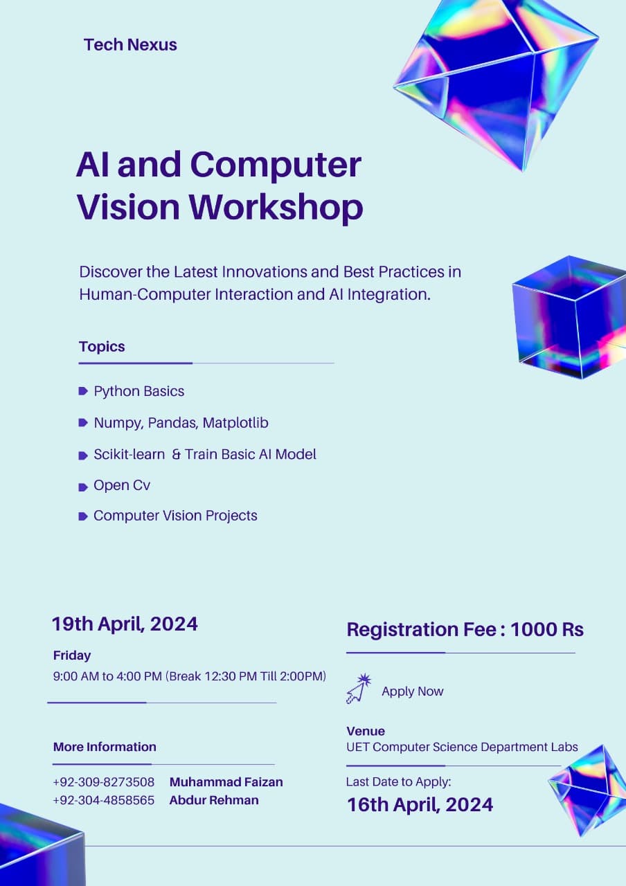 AI and Computer Vision workshop Poster